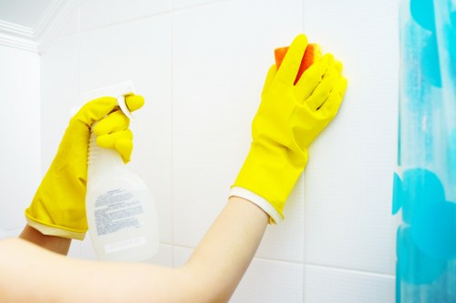 Deep cleaning curtains in Barbican to remove dust and odours